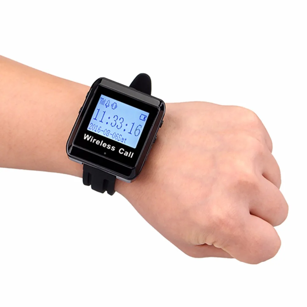 

433MHz Watch Receiver Wireless Calling System Waiter Call Pager Restaurant Equipment Catering Customer Service