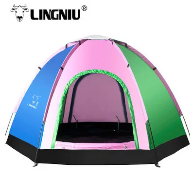 

Lingniu 5-8 people Outdoor Camping Tent Anti-uv Single Layer Ultralight Waterproof Tent Couple Family Travel Picnic Outing Tent