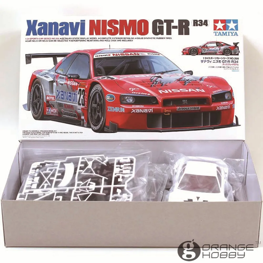 OHS Tamiya 24268 1/24 Xanavi Nismo GTR R34 масштаб Ассамблеи Модель автомобиля строительный Наборы