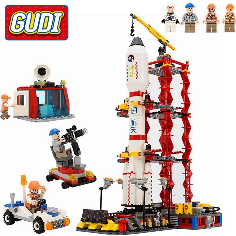 Legoings Technic GUDI The Rocket Launch Center 753 Pcs Mini Bricks Assemble Building Blocks Sets Toys For Children With Legoing