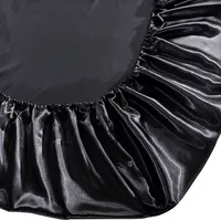 Drap-housse en Satin de soie sur élastique, couleur unie, protection de matelas, draps sur bande élastique, Drap Housse de Matela Queen King 4