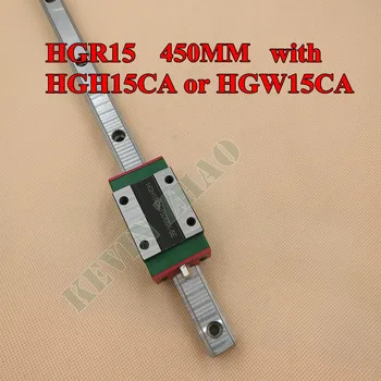 

NEW HGR15 linear guide rail 450mm long with 1pcs linear block carriage HGH15CA or HGW15CA HGH15 CNC parts