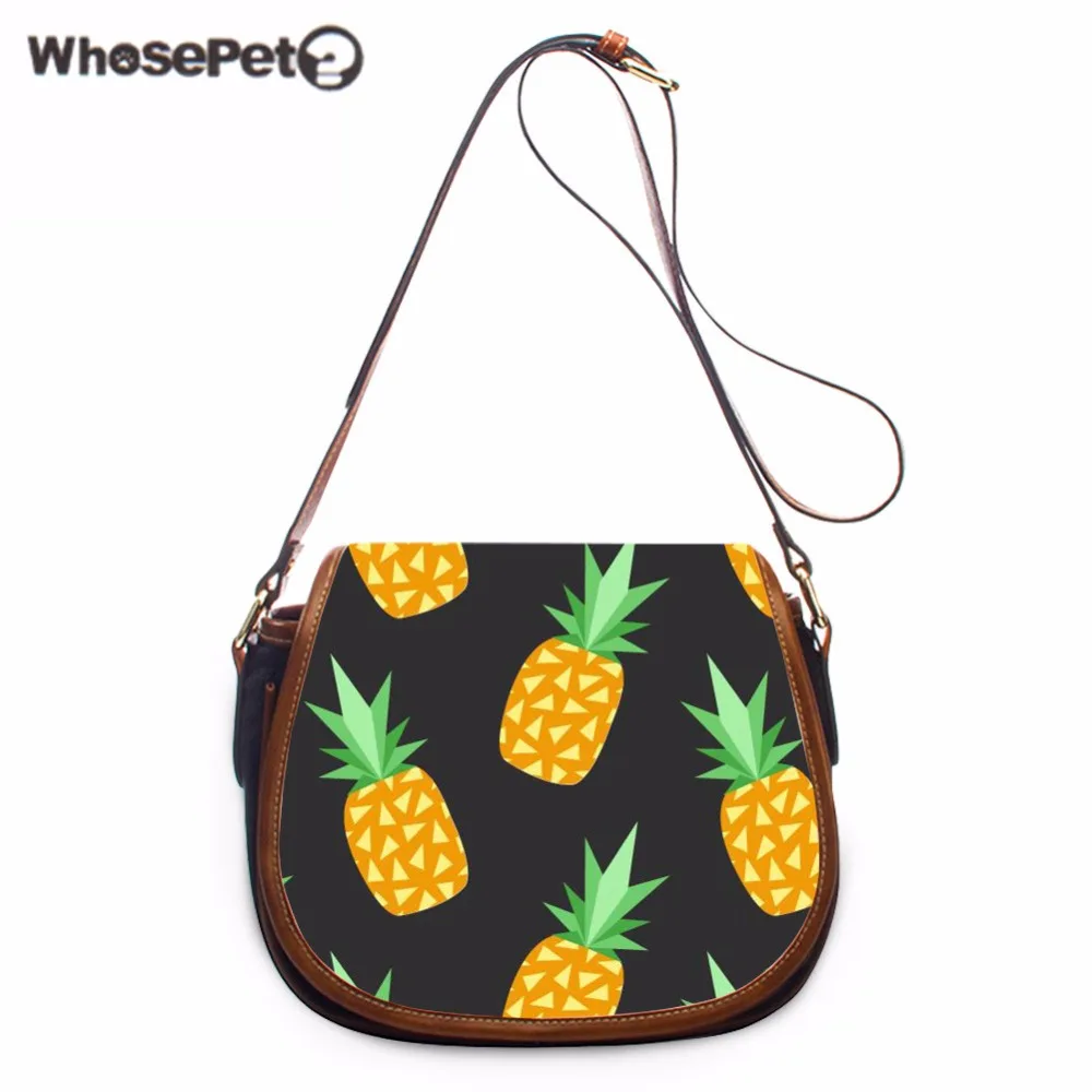 

WHOSEPET Pineapple Messenger Bag Female Mini Crossbody Purse Leisure Sling Bag Women Pu Shoulder Bag Small Bolsas femininas New