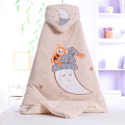 BBSONG детская Милая пеленка с рисунком одеяло новорожденный мягкий хлопок Пеленальный мешок дети спальный мешок постельные принадлежности для сна пеленать аксессуары - Color: Moon Brown Style