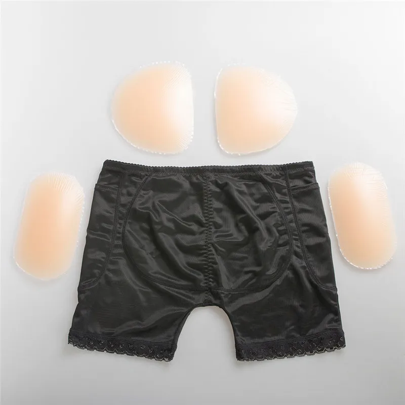 Padded Panties Enhancer Fake Buttocks Hip Push Up Crossdresser Pockets Panty False Female Hip Butt With 4PCS Silicone Butt Pads