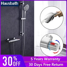 

Bathroom Thermostatic Faucet Shower Set Bathtub Faucet Chrome Wall Mounted Rain Shower Shower Faucet Cold&Hot Water Mixer