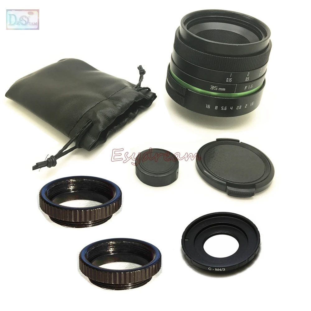 

35mm F1.6 Manual Lens + C Mount Adapter + Macro Rings Kit for Olympus Panasonic M43 MFT Pen E-PM2 E-PL2 E-PL3 E-PL5 G10 G7 G6 G5