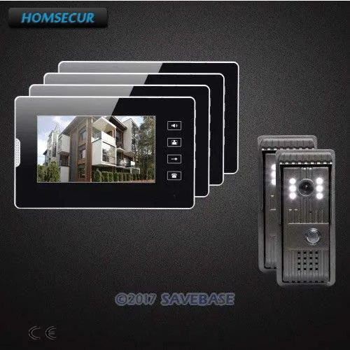 HOMSECUR 2v4 7 "проводная система видеодомофонов с качественным ночным видением с цветными изображениями для домашней безопасности
