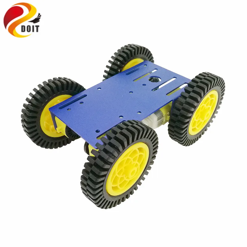 DOIT Newest Smart Robot RC Car Kit with 2mm Aluminum Chassis 4pcs TT Motor 4pcs 80mm Rubber Wheel for Arduino Project