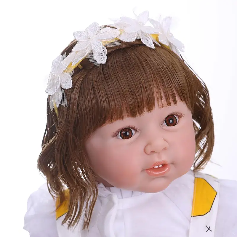 Кукла Reborn Baby 80 см 31 5 дюйма завитые волосы силиконовая для маленьких девочек