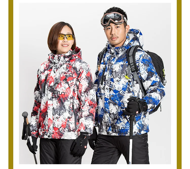 Winter Snow jacket Men Ski Suit Female Snow Jacket And Pants Windproof Waterproof Colorful Clothes Snowboard sets 256