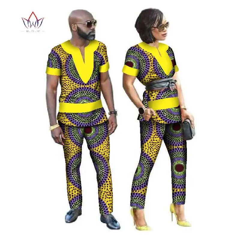 Африканские платья для женщин дизайн парная одежда для влюбленных Дашики мужские рубашки с длинным рукавом брендовая одежда плюс размер WYQ24