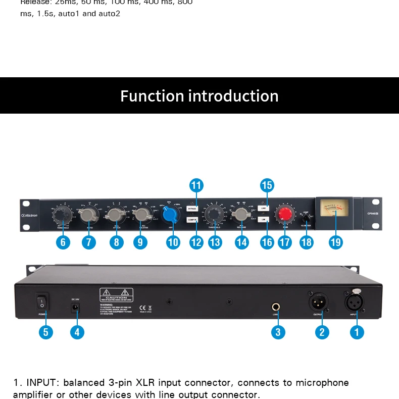 Alctron CP540V2 сигнальный компрессор и ограничитель, разработанный для удовлетворения критической потребности в высокопроизводительном аудио Компрессоре