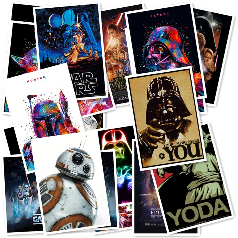 

A1-1# Star Wars 20/pcs PVC Series Sticker Home Decor Fridge Styling Wall Travel Suitcase Kids Toys Graffiti Stickers