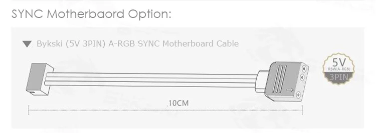 Bykski 5v полосы пропускания светильник, светодиодный Процессор, GPU радиатор водяного охлаждения R полосы, 70/100/150/200 мм(длина), Поддержка синхронизации материнская плата B-VCLT-RBW