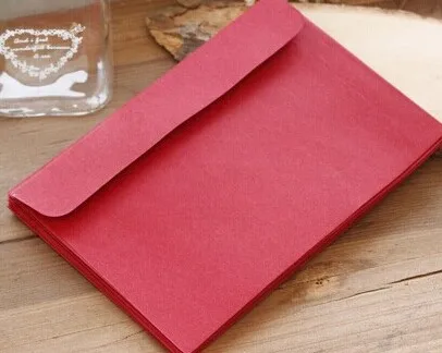 10 шт Конверты из крафт-бумаги/черный/красный Ретро стиль пустые конверты из крафт-бумаги Простой крафт-бумаги мешок карты мешок для вечеринки день рождения свадьбы - Цвет: Red