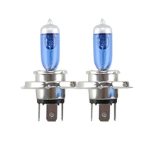 Комплект из 2 предметов H4 9003 HB2 P43t 60 W/55 W 12V 6500 к Высокий/Низкий Привет/ближнего и дальнего света для вождения автомобиля головной светильник замена галогенных ламп, H4 синий Стекло головной светильник