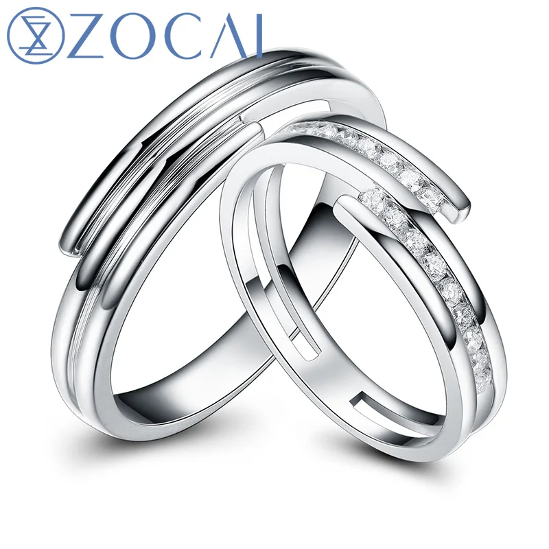 

ZOCAI REAL GENUINE DIAMOND 0.21 CT CERTIFIED I-J /SI DIAMOND HIS AND HERS WEDDING BAND SETS ROUND CUT 18K WHITE GOLD Q00954AB