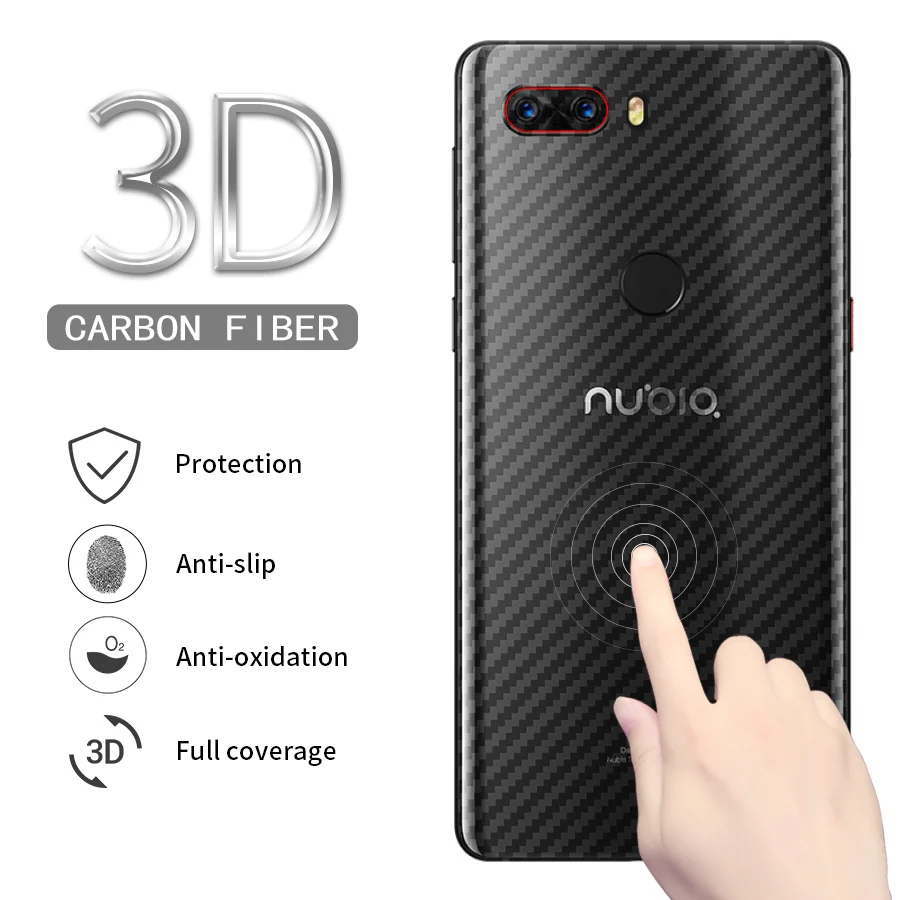 

WOLFPSYCH 3D Carbon Fiber Full Cover Back Screen Protector For ZTE Nubia Z17S M2 Z17 Lite Z18 mini S V18 N2 Red Magic Sticker