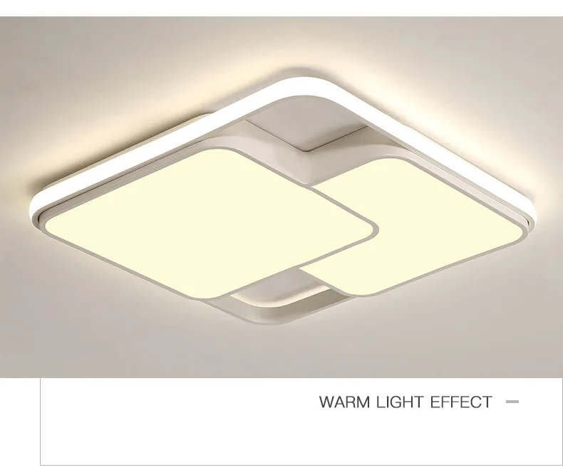 Квадратная/прямоугольная современная люстра освещение белая рамка блеск Светодиодная лампа для гостиной спальни светодиодная люстра освещение потолок