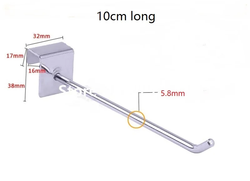 Roubo de Segurança Gancho para Mostrar cm de Comprimento 6mm de Diâmetro Unidades Pacote Dispositivo Anti Pegboard Varejo 200 – 10