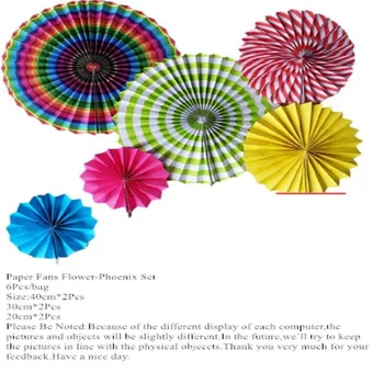 

6Pcs Cyclone Cheap Paper Fans For Wedding Tissue Paper Fans Flowers Party Supplies Wedding Supplies Party Decorations