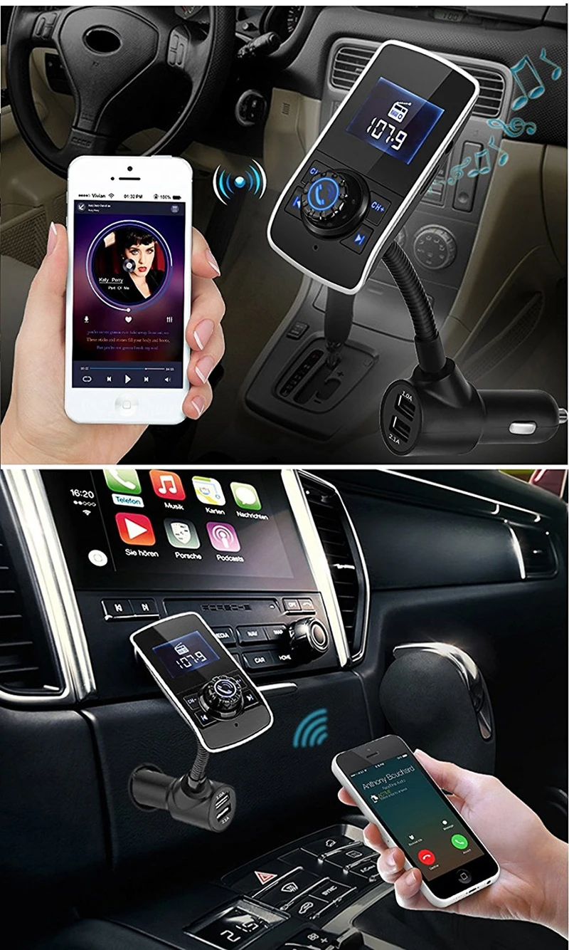 Yasokro fm-передатчик модулятор Аудиомагнитолы автомобильные MP3-плееры Bluetooth Handsfree Car Kit Dual USB Автомобильное Зарядное устройство Поддержка TF/U