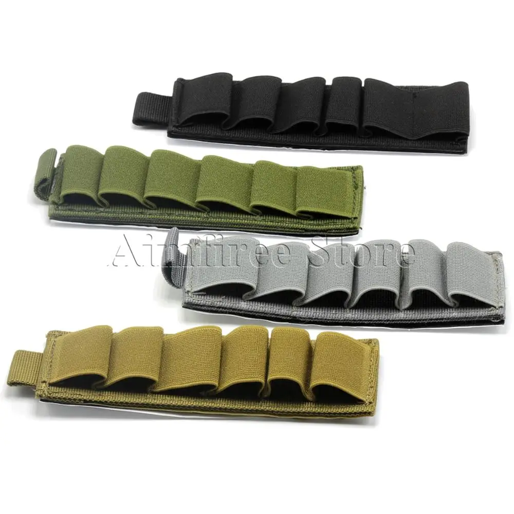 

Hunting 12 Gauge Buttstock Holder Tactical Hook Loop 6 Rounds Carrier Kit with Adhesive Back