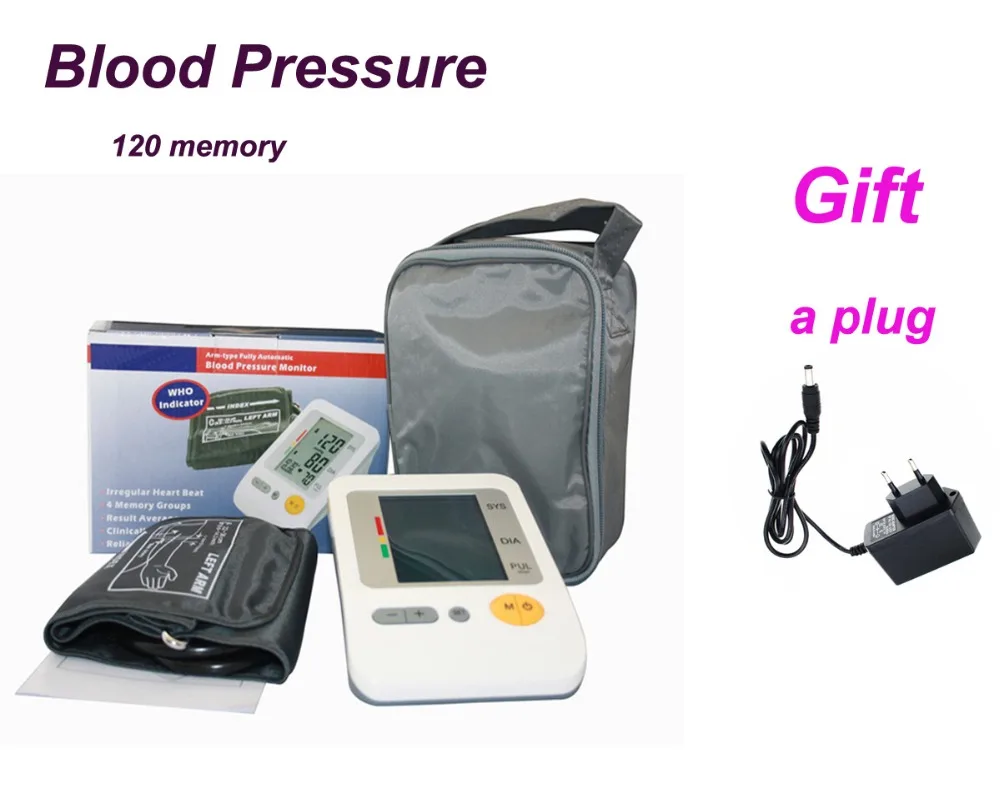 

Automatic Digital Arm Blood Pressure and Pulse Monitor Sphygmomanometer 120memory big arm cuff Portable Blood Pressure Monitor