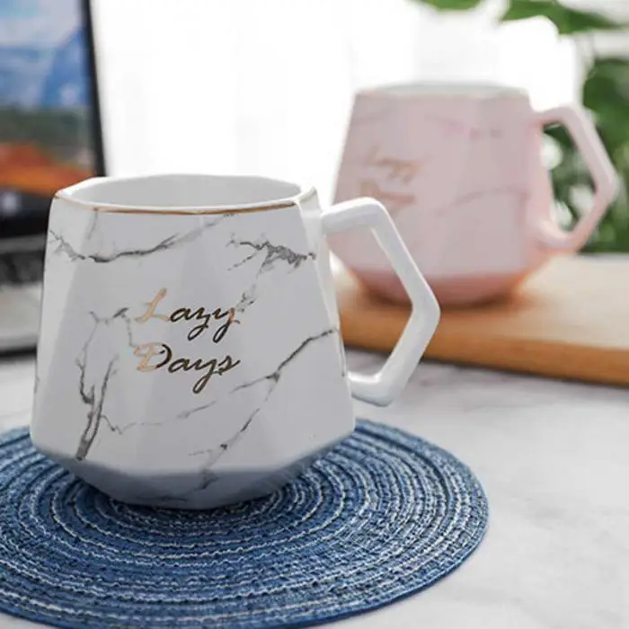 Скандинавская кружка с мраморной текстурой керамическая большая кофейная чашка для чая XH8Z