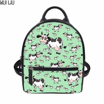 

Customized Fashion Women PU Small Backpakc Cartoon Puzzle Printing Teenage Girls Shoulder Bag with Zipper Travel Bag