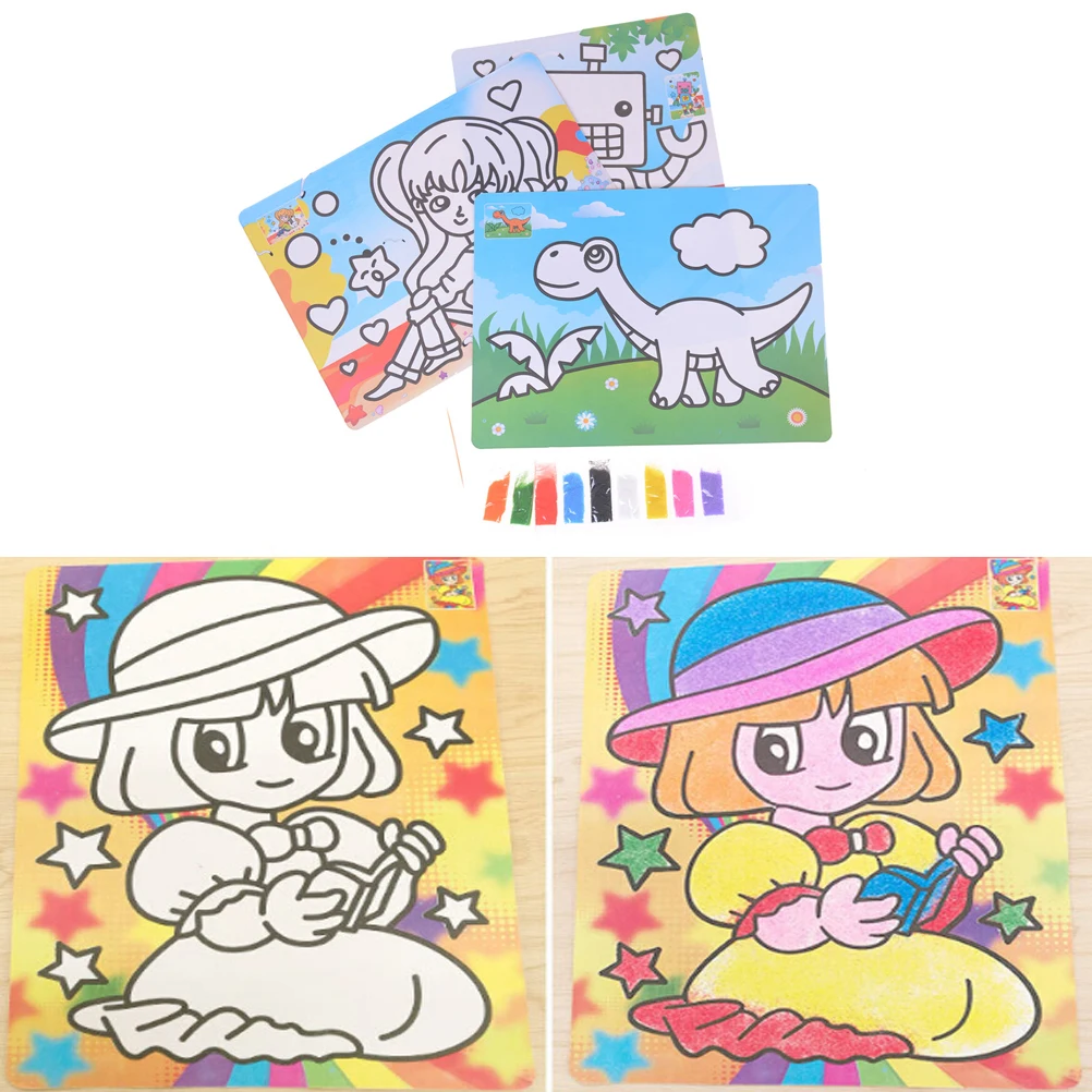 

DIY Sand Painting Drawing Coloring Toys Kids Learning Education Toy With 9 Colour Gift Hot Sale