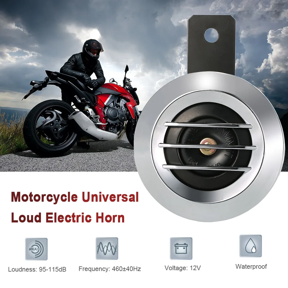 

DC 12V 1.5A 105dB Universal Waterproof Motorcycle Round Electric Horn