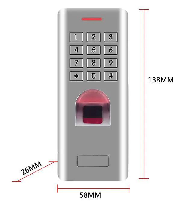 RFID водонепроницаемый IP66 контроль доступа отпечатков пальцев с клавиатурой анти-хит Поддержка ID карты/палец может как считыватель WG26 выход