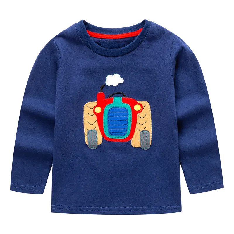 VIDMID/футболки для мальчиков Новые брендовые Детские футболки Одежда для мальчиков детская футболка блузка с машинками, куртки хлопок, аппликация для малышей - Цвет: as photo