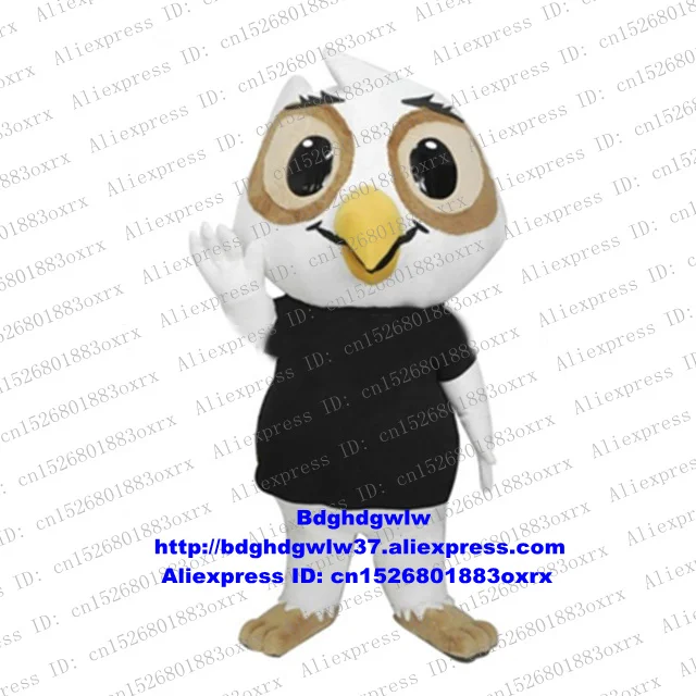 Белый черный Сова Owlet маскоты костюм для взрослых, Герой мультфильма наряд детство Обучение Реклама zx2625