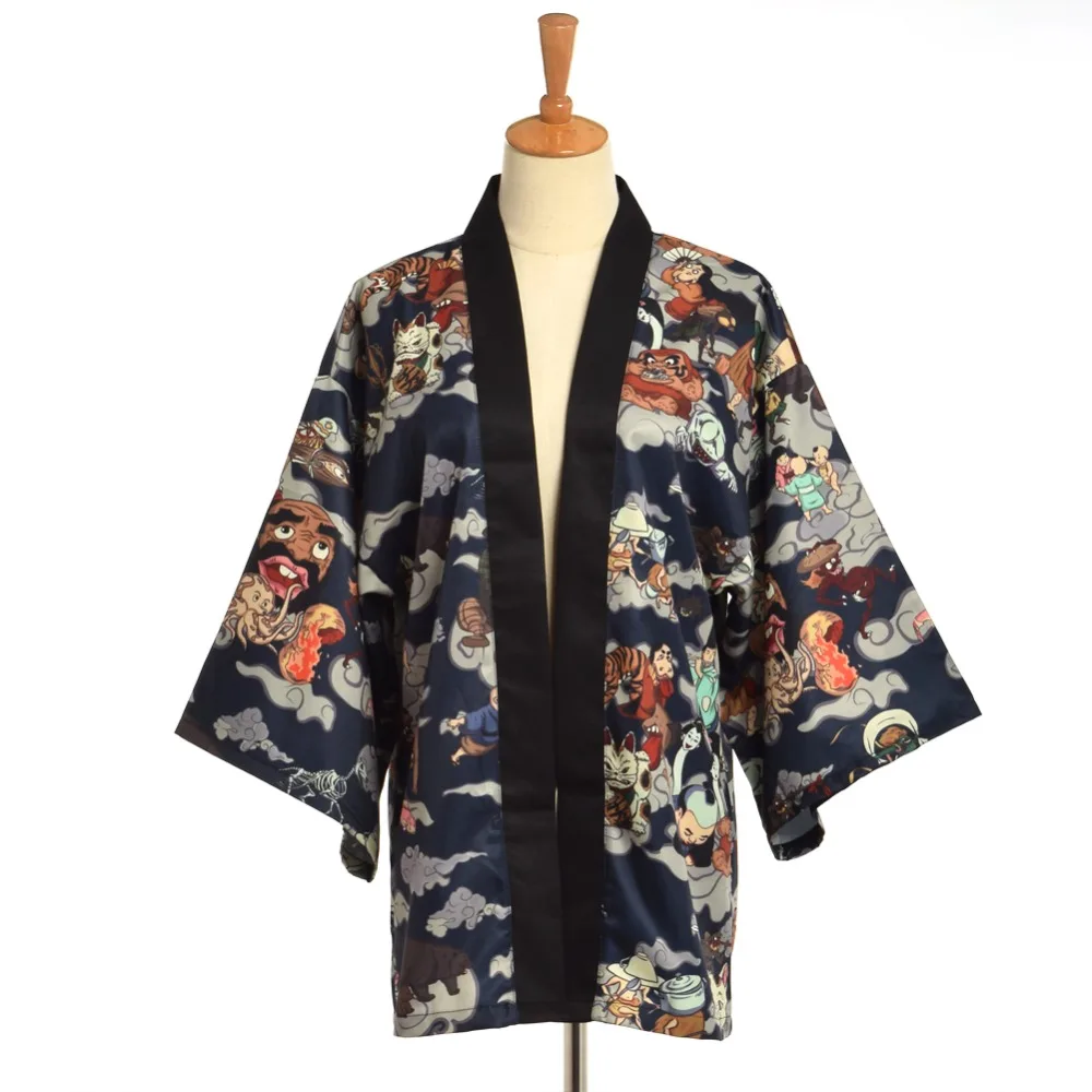 Japanese Kimono Traditional Yukata Men Cardigan Mujer Women Short Outwear Coat Hyakki Yakou Clarkes World Costumes