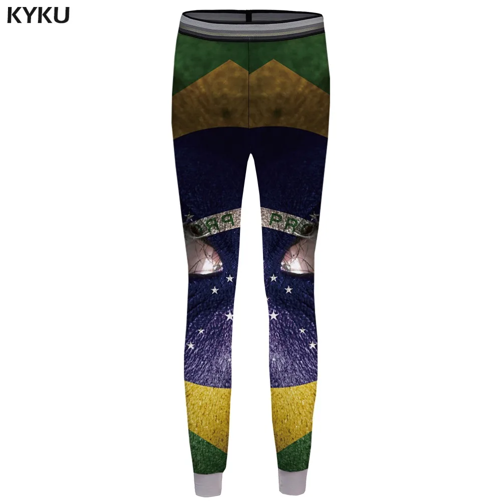 KYKU бренд бразильский флаг пижамы для мужчин брюки для девочек зеленый свободные Готический длинные Cuecas пикантные глаз Ночное