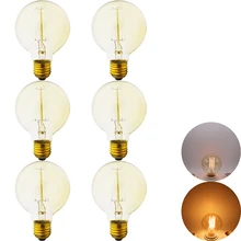 6 шт./партия G80Z 220 В E27 лампочка Эдисона под старину вольфрамовые лампы накаливания Праздничные огни 40 Вт накаливания украшения дома