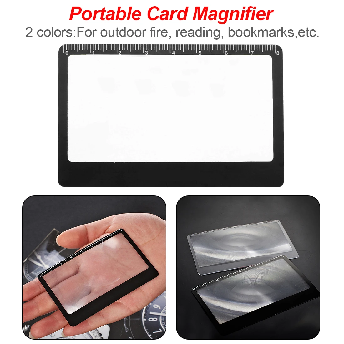 

Transparent magnifying glass 3 X Magnifier Magnification Magnifying Fresnel LENS 8.5 x 5.5cm Pocket Credit Card Size