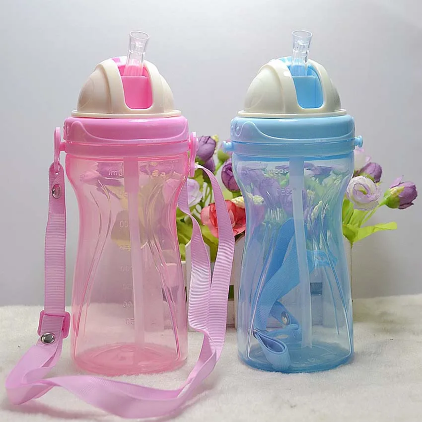 400ml Durable Baby Diaper Kids Straw Drinking Bottle Sippy