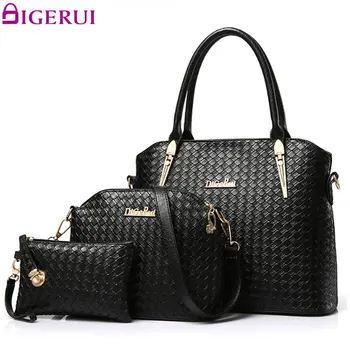 

DIGERUI Fashion Composite Bag Ladies Handbag Messenger Bag And Small Purse 3 PCS Women Shoudler Bag Set Bags Handbag A578