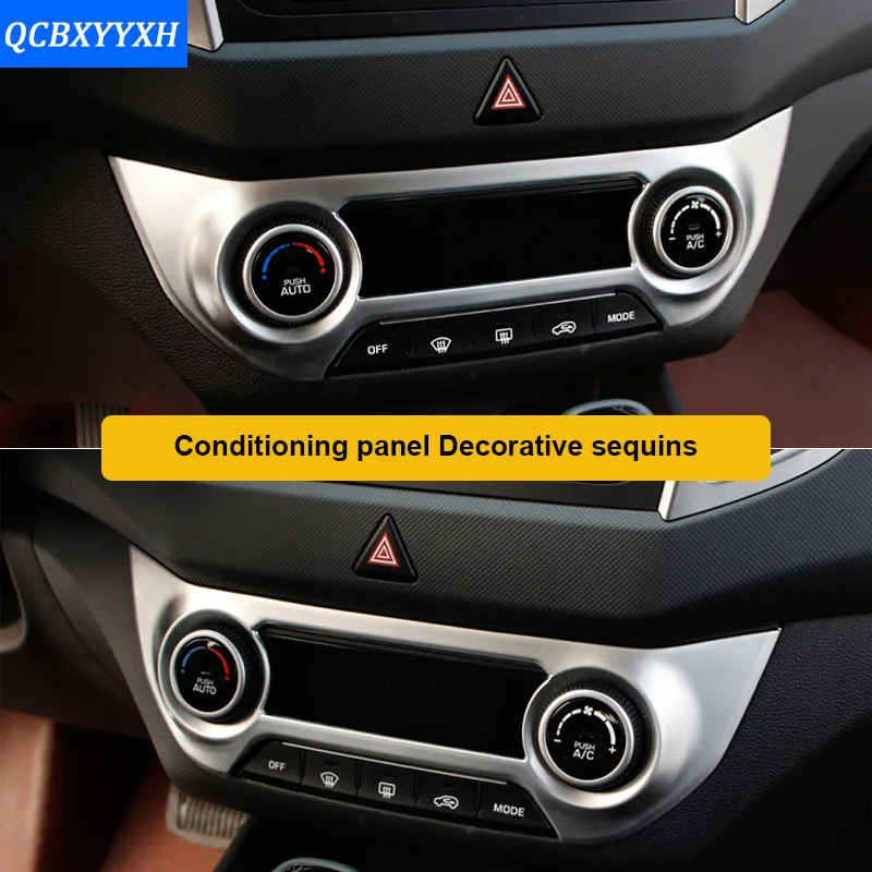 Car Styling Silver Color For Hyundai IX25 2014-2017 Car Interior decoration Sequins Front Cup holder panel sequins Car Sticker
