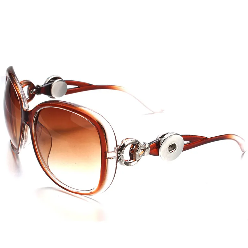 Новое украшение с защелкой кнопки солнцезащитные очки ретро овальные солнцезащитные очки подходят 18 мм Кнопка, защелка для мужчин и женщин - Окраска металла: ZN053C