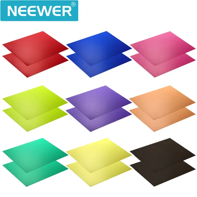 Best Offers Neewer Correction Gel Light Filter Transparent Color 12x8.5 "8 Sheet with 9 Colors for Photo Studio Strobe Flash LED Light
