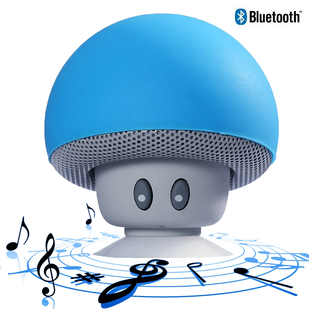 

Portable Cartoon Mushroom Wireless Bluetooth speaker waterproof sucker mini Stereo Subwoofer MP3 Music Player For iPhone Xiaomi