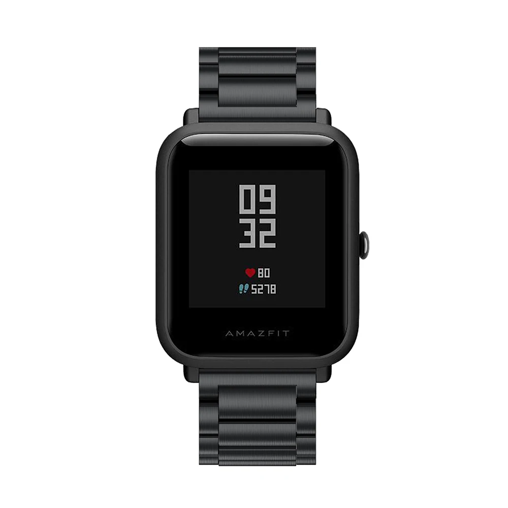 20 мм ремешок из нержавеющей стали для Xiaomi Huami Amazfit Youth Bip Смарт-часы сменный Браслет для Amazfit GTS GTR 42 мм