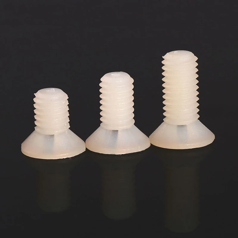 M4 10PCS GB818 Cross Head Nylon Screw, Plastic Screw, Nylon Plastic Screw, Flat Head Screw M4*6