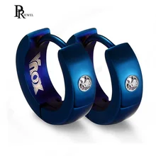 Rock Punk Huggie kolczyki ze stali nierdzewnej unikalny kolczyki małe kółka dla kobiet mężczyzn 4 kolor(China)