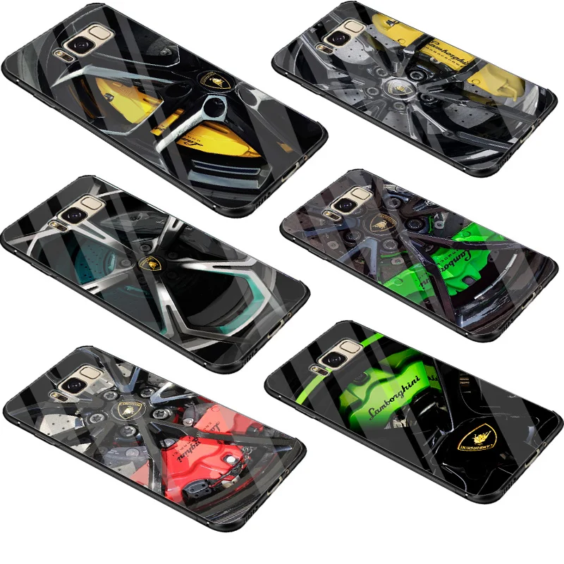 

Desxz Lamborghini Glass Case For Samsung Galaxy S7 Edge S8 S9 Plus Note 8 9 S10 Cover DIY Mirror